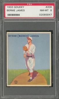 1933 Goudey #208 Bernie James – PSA NM-MT 8 